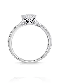 1/2 C.T.T.W Diamond 14Kt Gold Engagement Ring