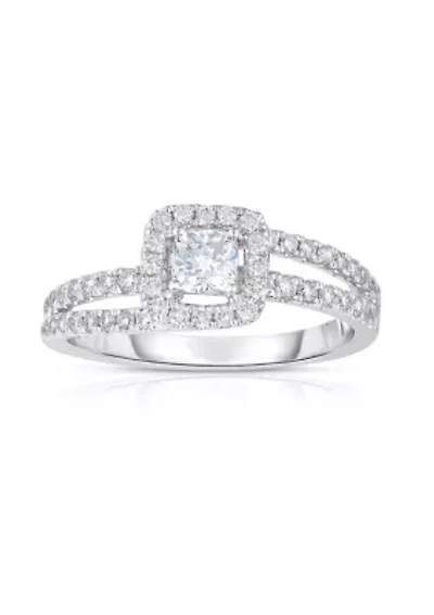 3/4 C.T.T.W Diamond 14Kt Gold Engagement Ring