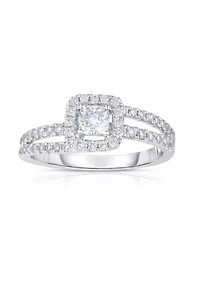 3/4 C.T.T.W Diamond 14Kt Gold Engagement Ring
