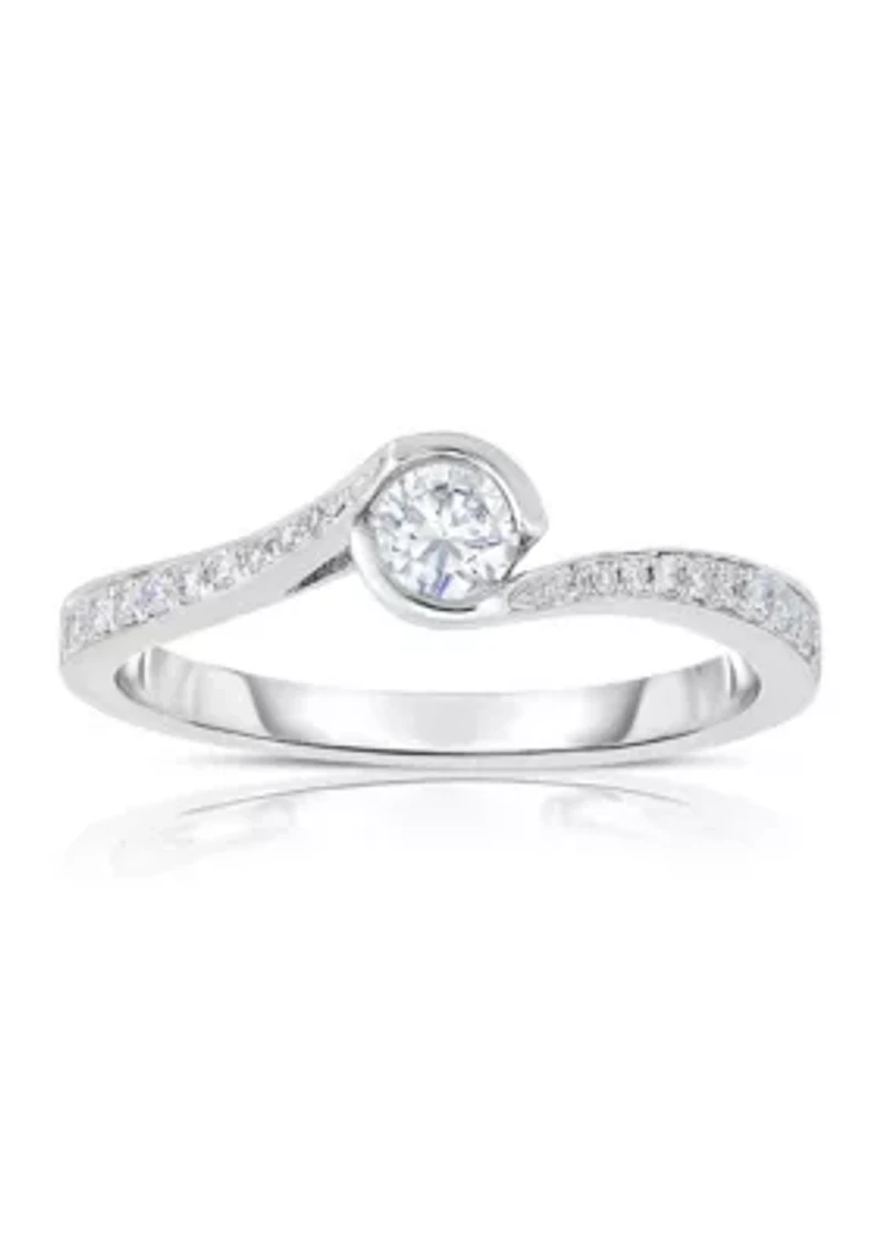 1/4 C.T.T.W Diamond 10Kt Gold Engagement Ring