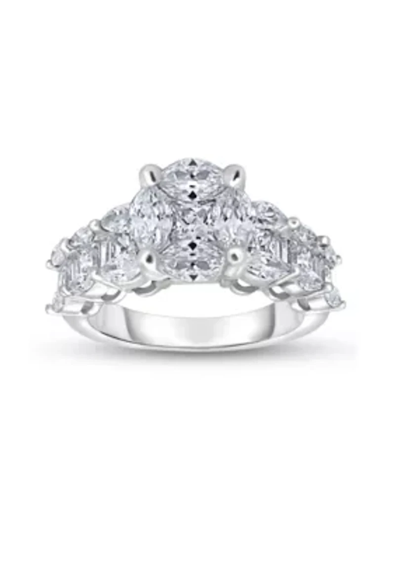 2 3/8 C.T.T.W Diamond 14Kt Gold Engagement Ring