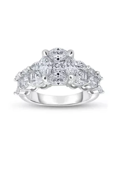 2 3/8 C.T.T.W Diamond 14Kt Gold Engagement Ring