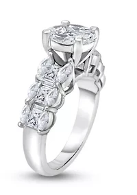 2 3/8 C.T.T.W Diamond 14Kt Gold Engagement Ring