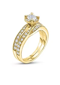7/8 C.T.T.W Diamond 14Kt Gold Bridal Set