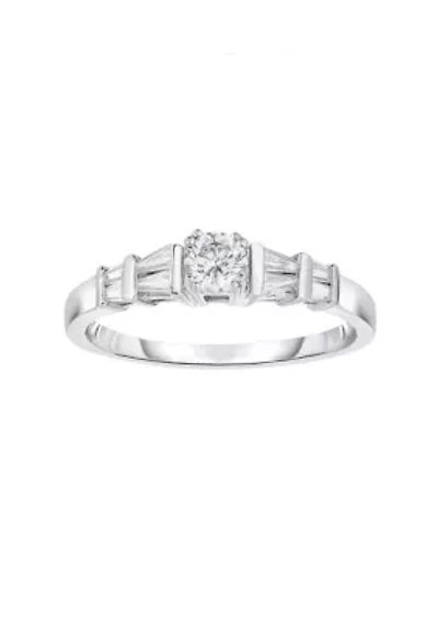 3/8 C.T.T.W Diamond 14Kt Gold Engagement Ring