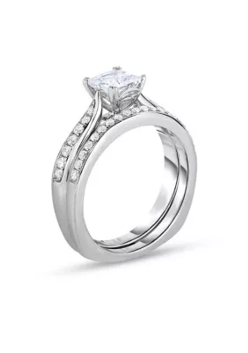 1 3/8 C.T.T.W Diamond 14Kt Gold Bridal Set