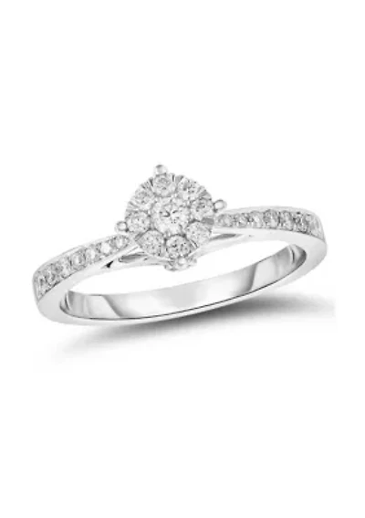 1/3 C.T.T.W Diamond 10Kt Gold Engagement Ring