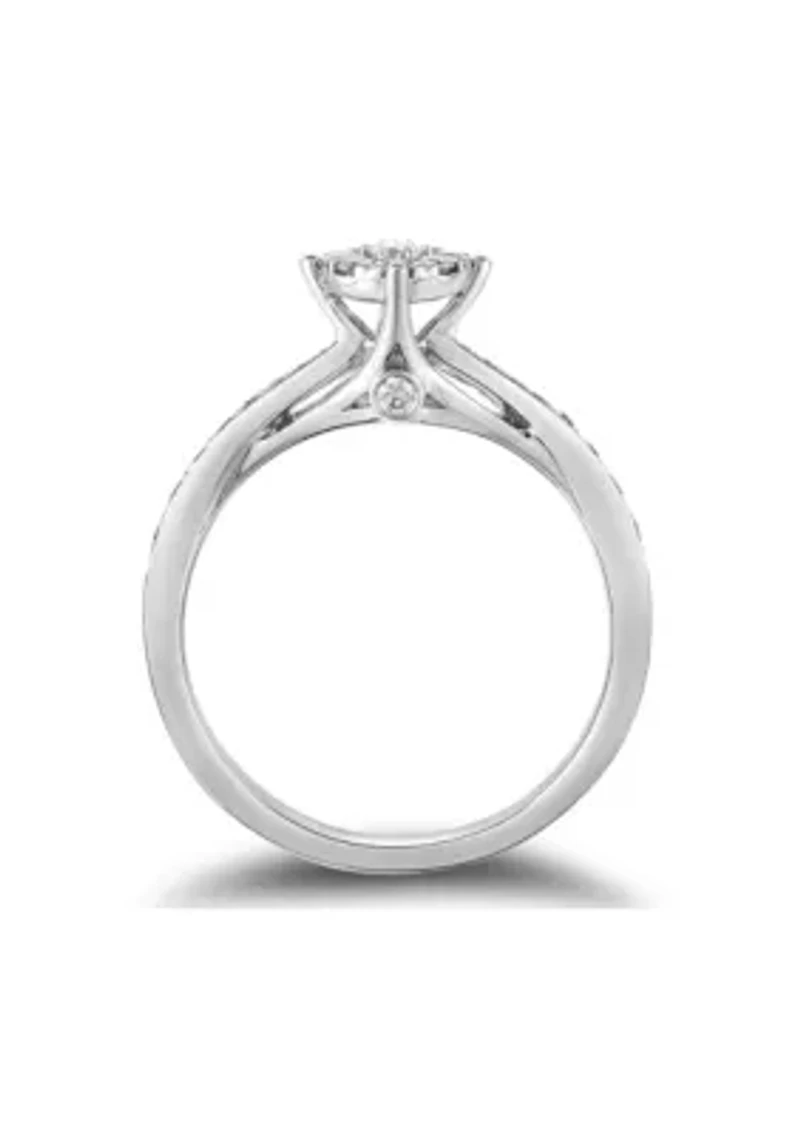 1/3 C.T.T.W Diamond 10Kt Gold Engagement Ring