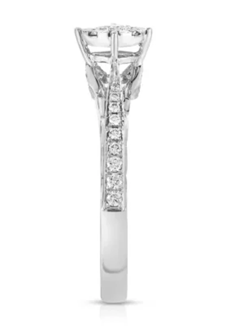 1/3 C.T.T.W Diamond 10Kt Gold Engagement Ring