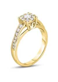 1/2 C.T.T.W Diamond 14Kt Gold Engagement Ring