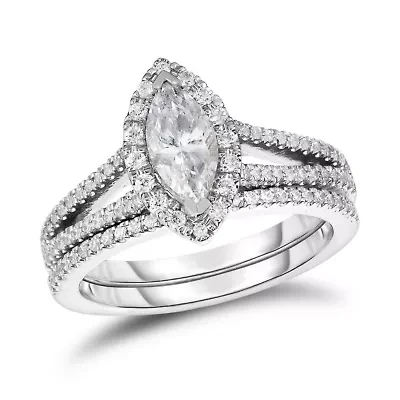 1-1/5CTW Diamond 14kt Gold White Ring