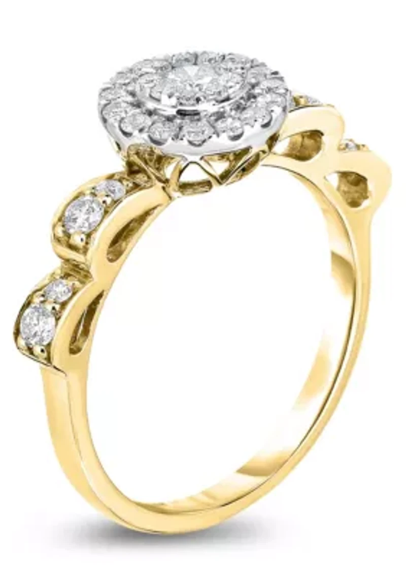 1/ C.T.T.W Diamond 14Kt Gold Engagement Ring