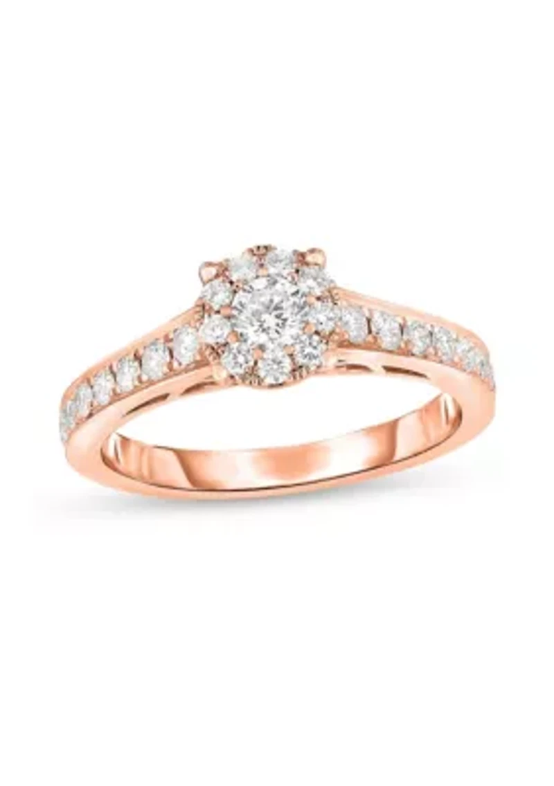 5/8 C.T.T.W Diamond 14Kt Gold Engagement Ring