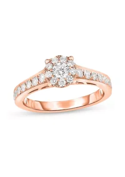 5/8 C.T.T.W Diamond 14Kt Gold Engagement Ring