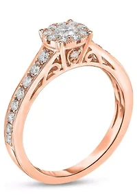 5/8 C.T.T.W Diamond 14Kt Gold Engagement Ring