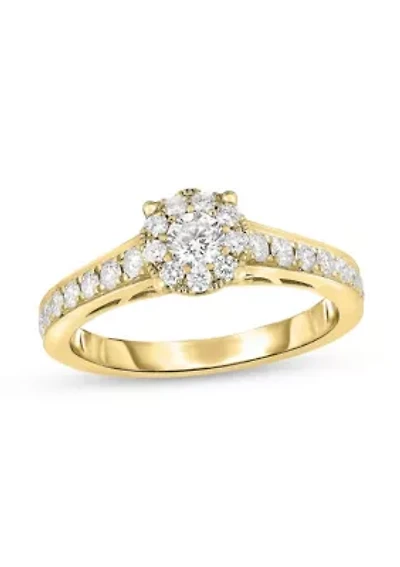 5/8 C.T.T.W Diamond 14Kt Gold Engagement Ring