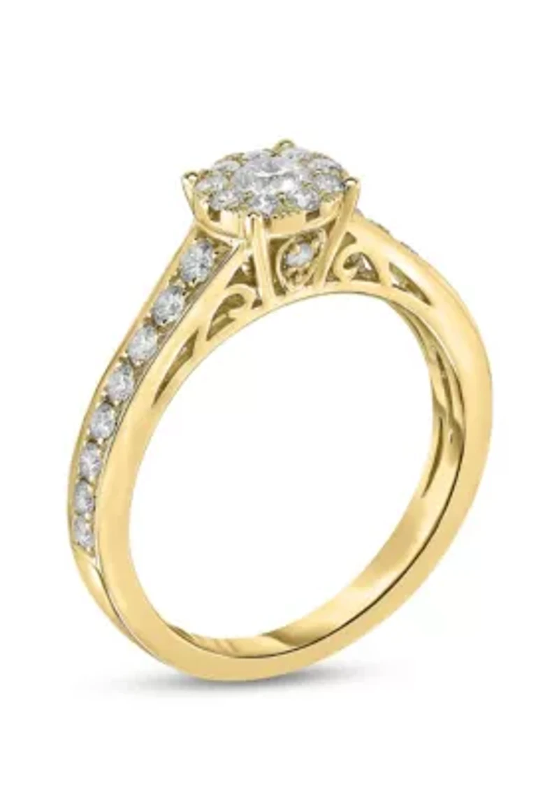 5/8 C.T.T.W Diamond 14Kt Gold Engagement Ring