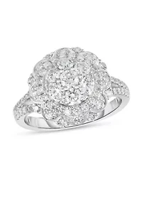 1 1/3 C.T.T.W Diamond 14Kt Gold Engagement Ring