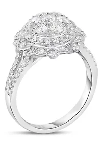1 1/3 C.T.T.W Diamond 14Kt Gold Engagement Ring