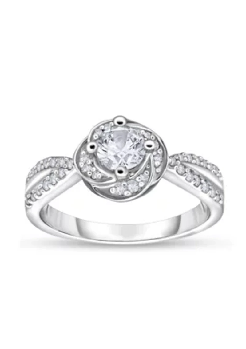 1/2 C.T.T.W Diamond 14Kt Gold Engagement Ring