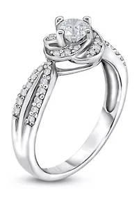1/2 C.T.T.W Diamond 14Kt Gold Engagement Ring
