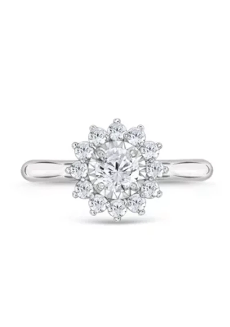 3/8 C.T.T.W Diamond 10Kt Gold Engagement Ring