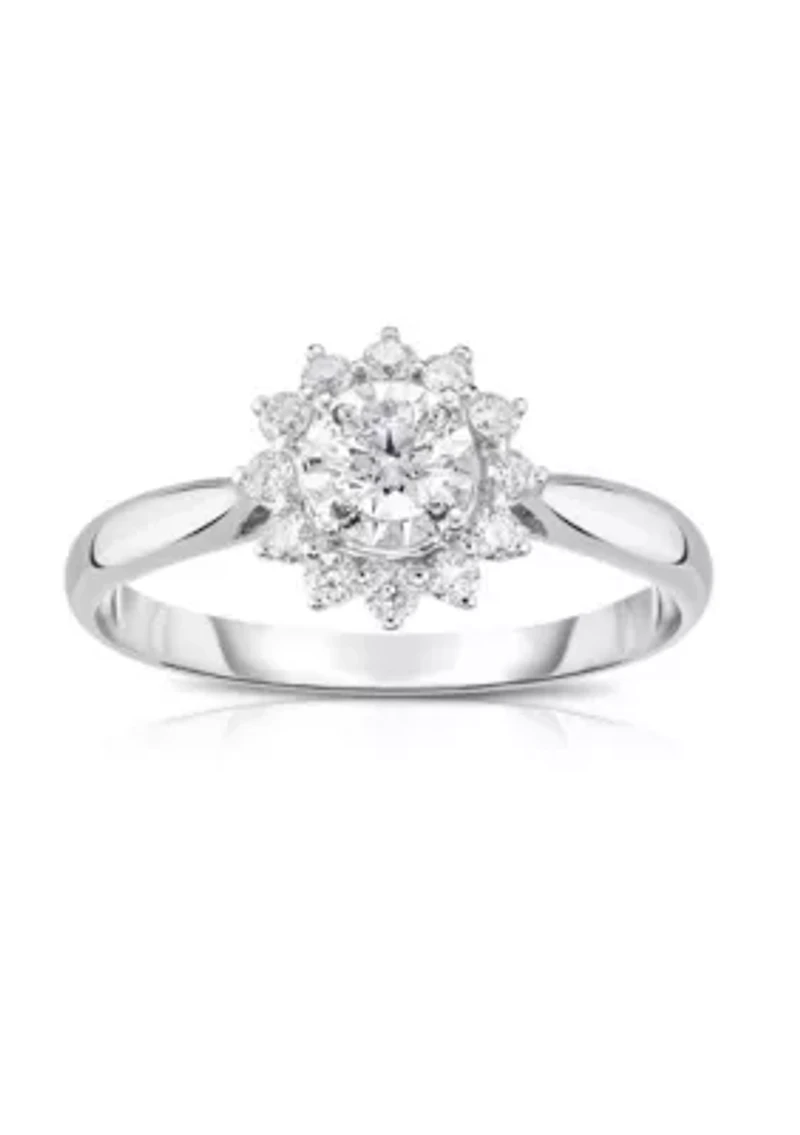 3/8 C.T.T.W Diamond 10Kt Gold Engagement Ring