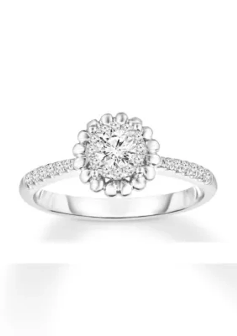 1/3 C.T.T.W Diamond 14Kt Gold Engagement Ring