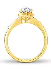 1/5 C.T.T.W Diamond 14Kt Gold Engagement Ring
