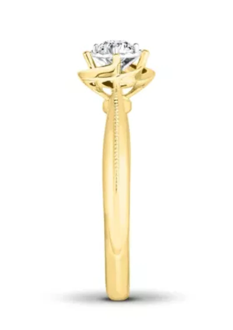 1/5 C.T.T.W Diamond 14Kt Gold Engagement Ring