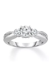 7/8 C.T.T.W Diamond 14Kt Gold Engagement Ring