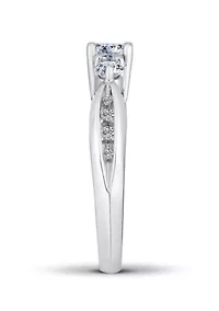 7/8 C.T.T.W Diamond 14Kt Gold Engagement Ring