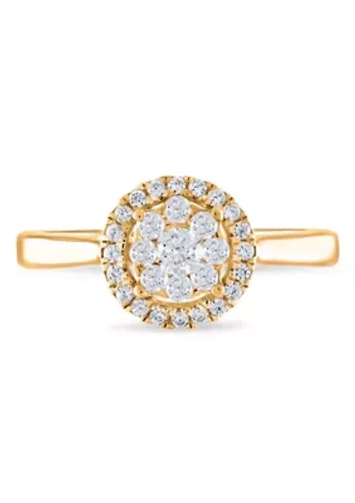 3/8 C.T.T.W Diamond 14Kt Gold Engagement Ring