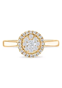 3/8 C.T.T.W Diamond 14Kt Gold Engagement Ring