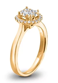 3/8 C.T.T.W Diamond 14Kt Gold Engagement Ring