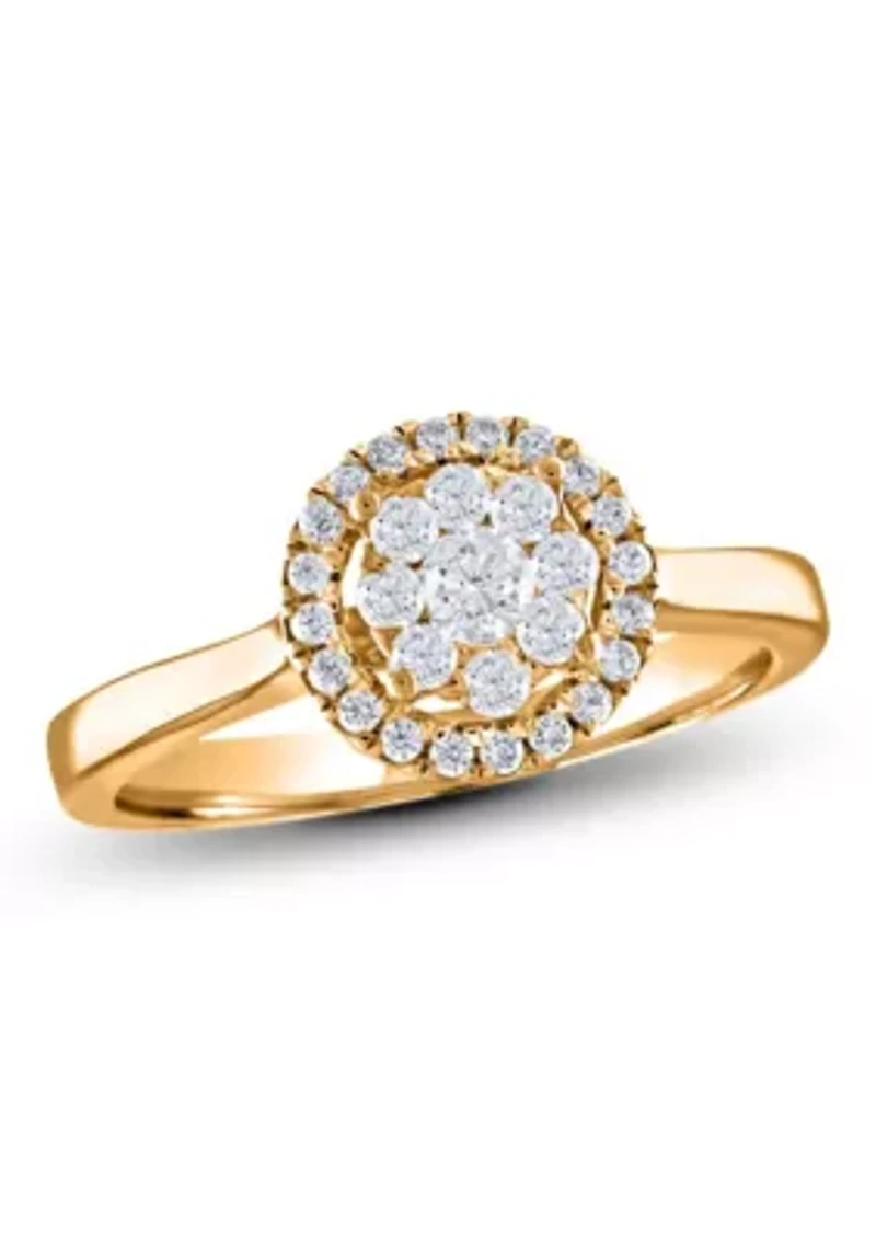 3/8 C.T.T.W Diamond 14Kt Gold Engagement Ring