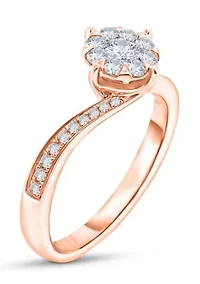 3/8 C.T.T.W Diamond 14Kt Gold Engagement Ring