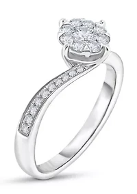 3/8 C.T.T.W Diamond 14Kt Gold Engagement Ring