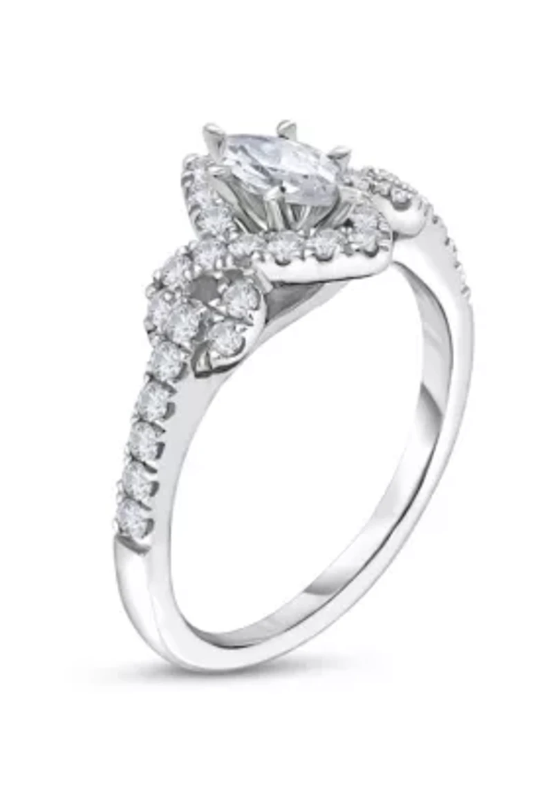 3/4 C.T.T.W Diamond 14Kt Gold Engagement Ring