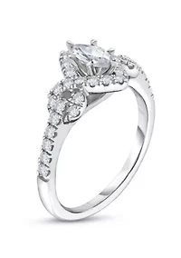 3/4 C.T.T.W Diamond 14Kt Gold Engagement Ring
