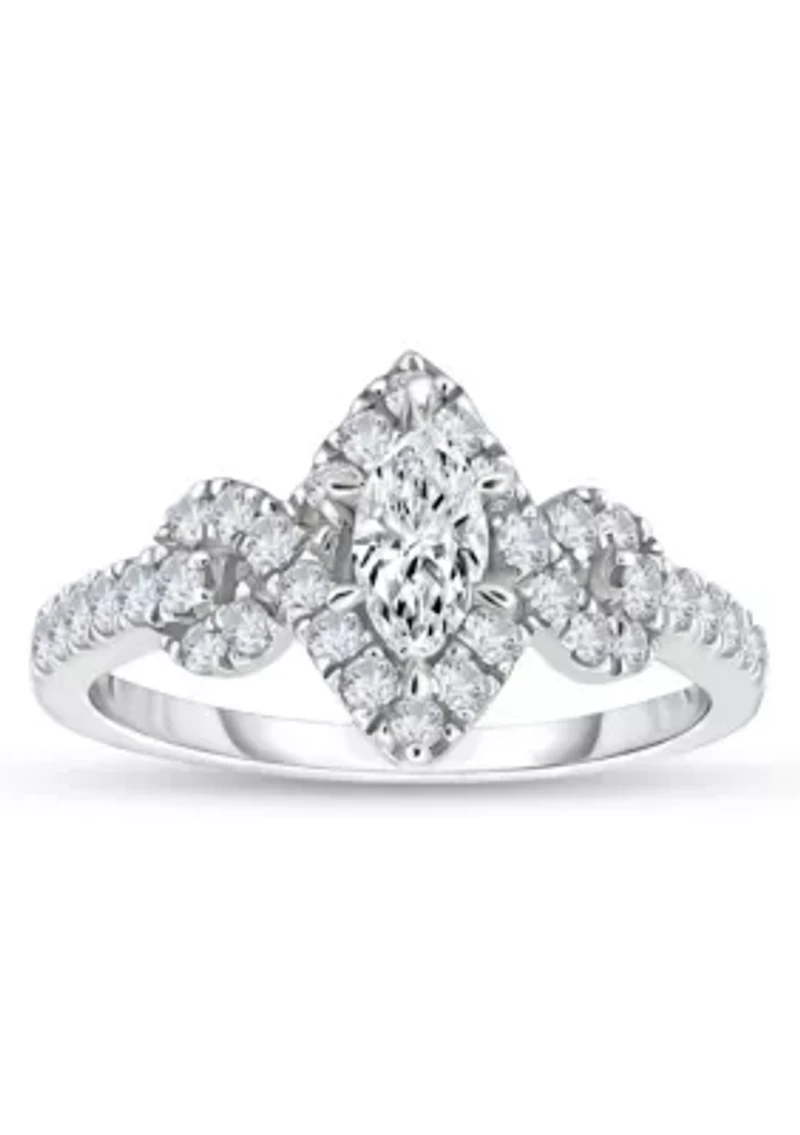 3/4 C.T.T.W Diamond 14Kt Gold Engagement Ring