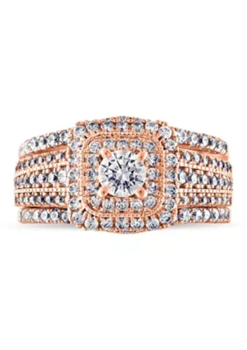 1 3/4 C.T.T.W Diamond 14Kt Gold Bridal Set