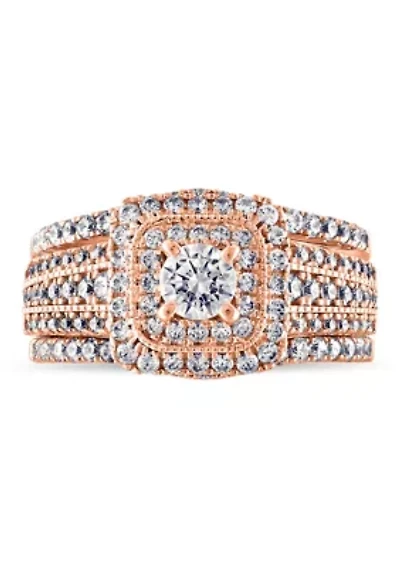 1 3/4 C.T.T.W Diamond 14Kt Gold Bridal Set