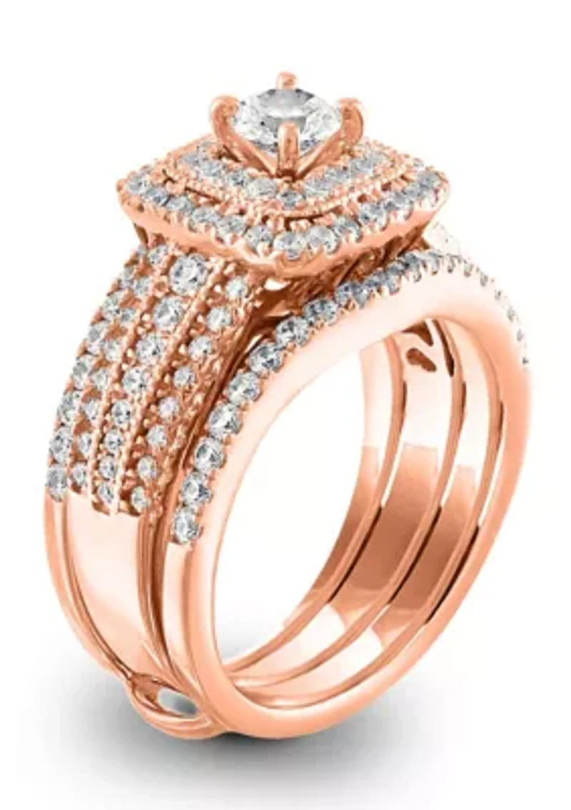 1 3/4 C.T.T.W Diamond 14Kt Gold Bridal Set