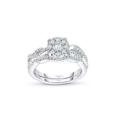 5/8CTW Diamond 14kt Gold White Ring Set