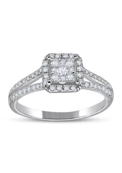 3/8 C.T.T.W Diamond 14Kt Gold Engagement Ring
