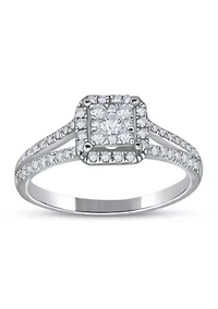 3/8 C.T.T.W Diamond 14Kt Gold Engagement Ring