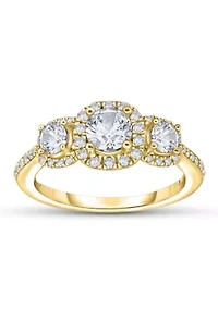 1 C.T.T.W Diamond 14Kt Gold Engagement Ring