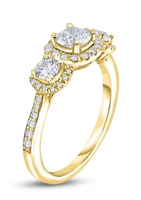 1 C.T.T.W Diamond 14Kt Gold Engagement Ring