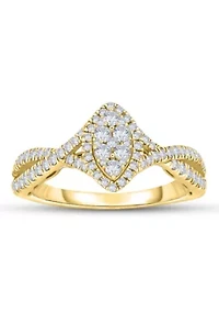 1/2 C.T.T.W Diamond 14Kt Gold Engagement Ring
